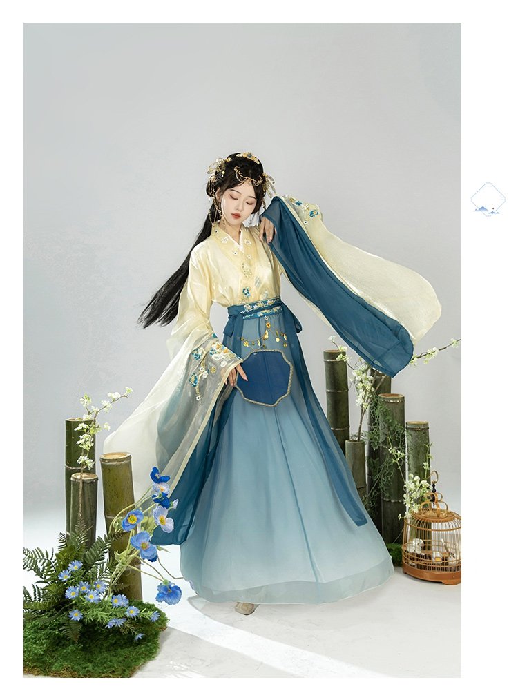 Chinese Traditional Han Clothing Embroidery Hanfu Set