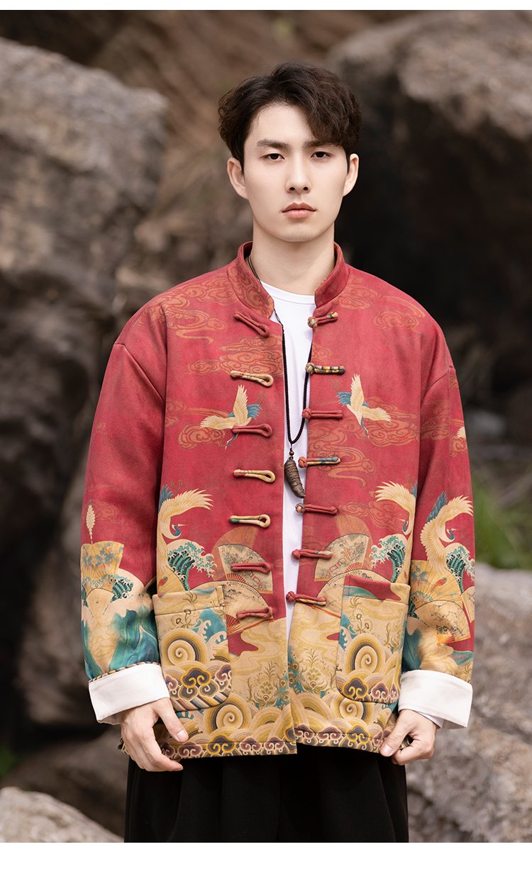 Chinese Traditional Jacket Men's Loose Fitting Coat