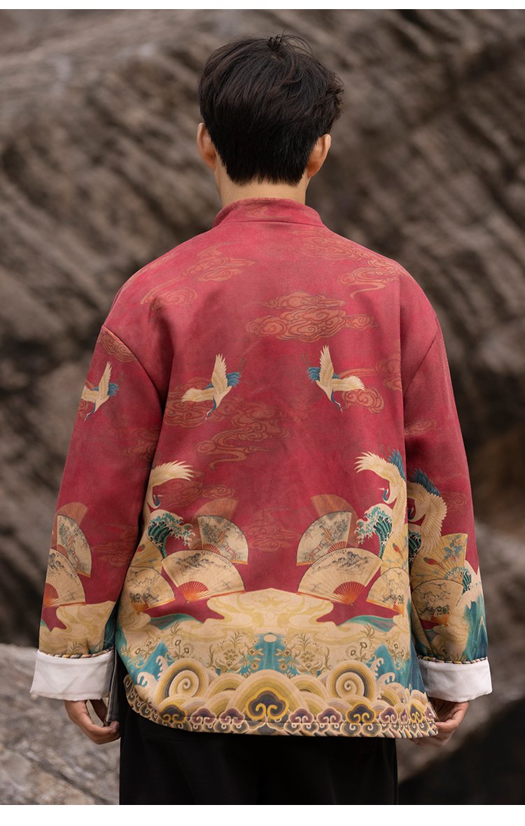 Chinese Traditional Jacket Men's Loose Fitting Coat