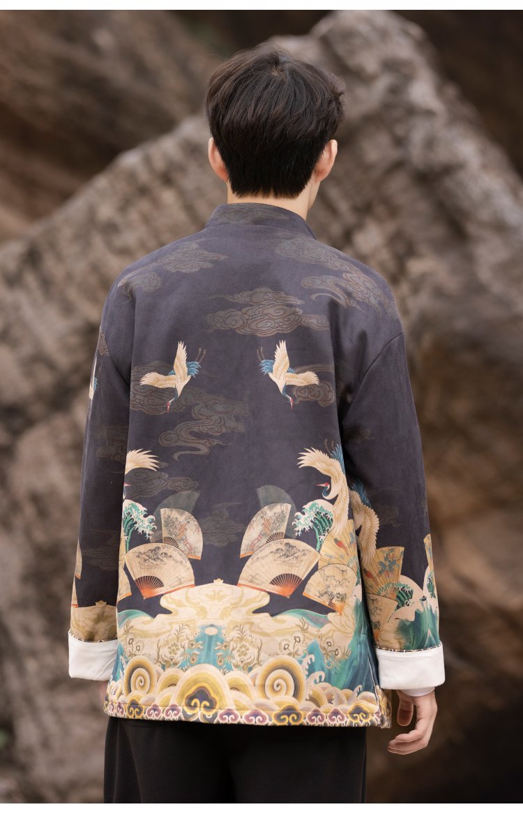 Chinese Traditional Jacket Men's Loose Fitting Coat