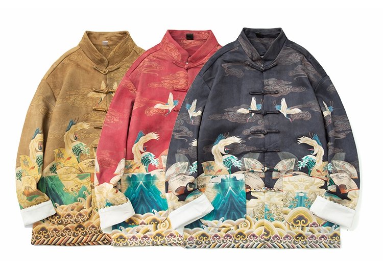 Chinese Traditional Jacket Men's Loose Fitting Coat
