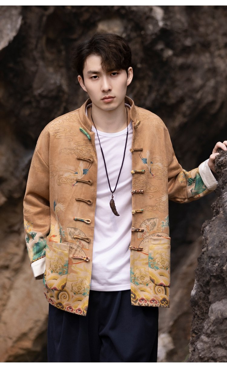 Chinese Traditional Jacket Men's Loose Fitting Coat