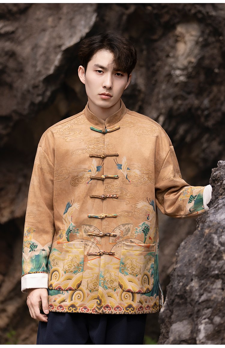 Chinese Traditional Jacket Men's Loose Fitting Coat
