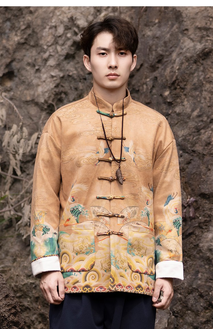 Chinese Traditional Jacket Men's Loose Fitting Coat