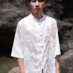 Chinese Tunic Suit Shirt Embroidery Casual Top Men