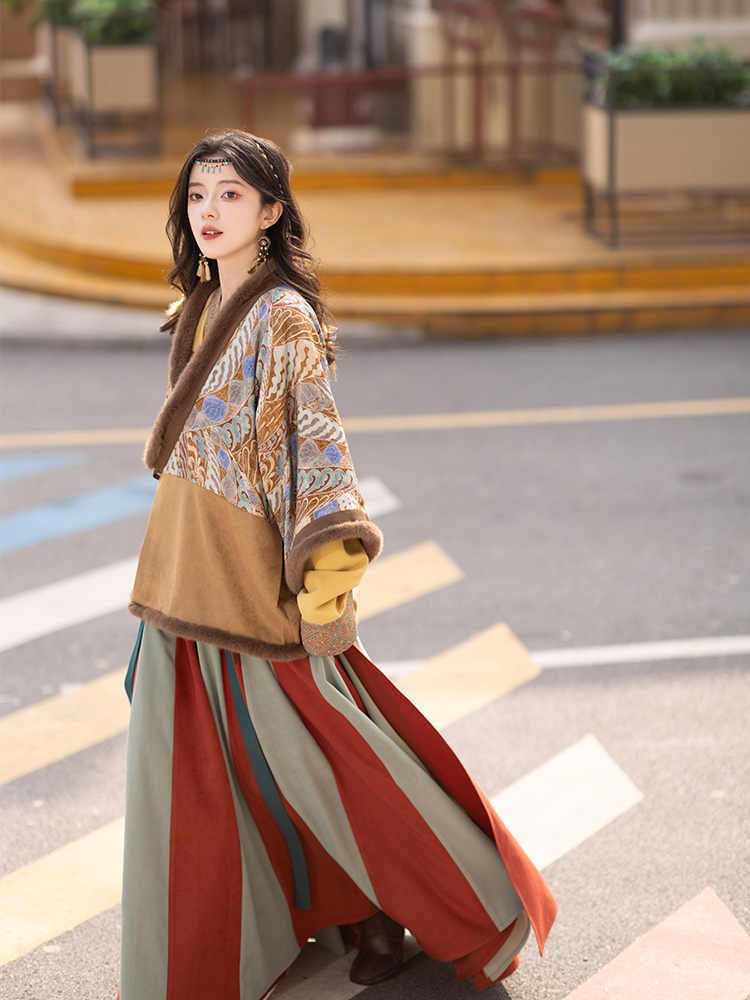 Chinese Winter Hanfu Tang Dynasty Dress Female