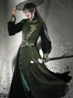 Cool Black Men’s Hanfu Cosplay Round Neck Robe - Image 2