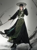 Cool Black Men’s Hanfu Cosplay Round Neck Robe - Image 3