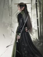 Cool Black Men’s Hanfu Cosplay Round Neck Robe - Image 4