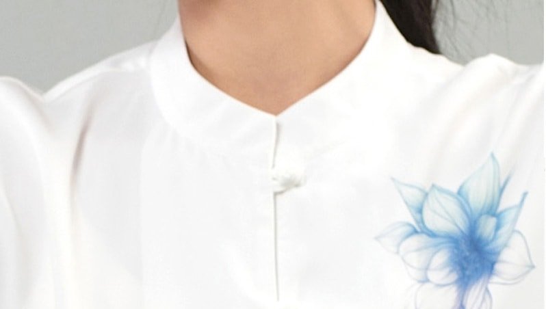 Cool Tai Chi Uniform Summer Printed Silk-Like Outfit