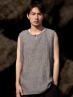 Cotton And Linen Vest For Men Retro Shirt