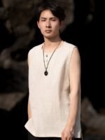 Cotton And Linen Vest For Men Retro Shirt - Image 2