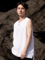 Cotton And Linen Vest For Men Retro Shirt - Image 3