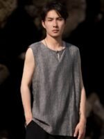 Cotton And Linen Vest For Men Retro Shirt - Image 4