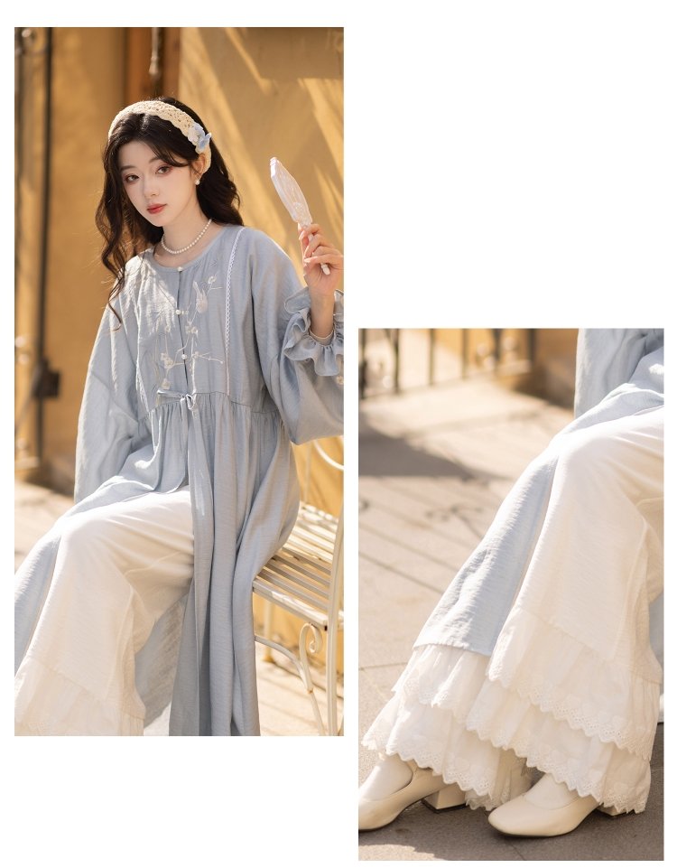 Cotton Hanfu Modern Style Embroidered Hanfu Set