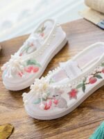 Cute Shoes For Girls Embroidered Mesh Shoes Summer