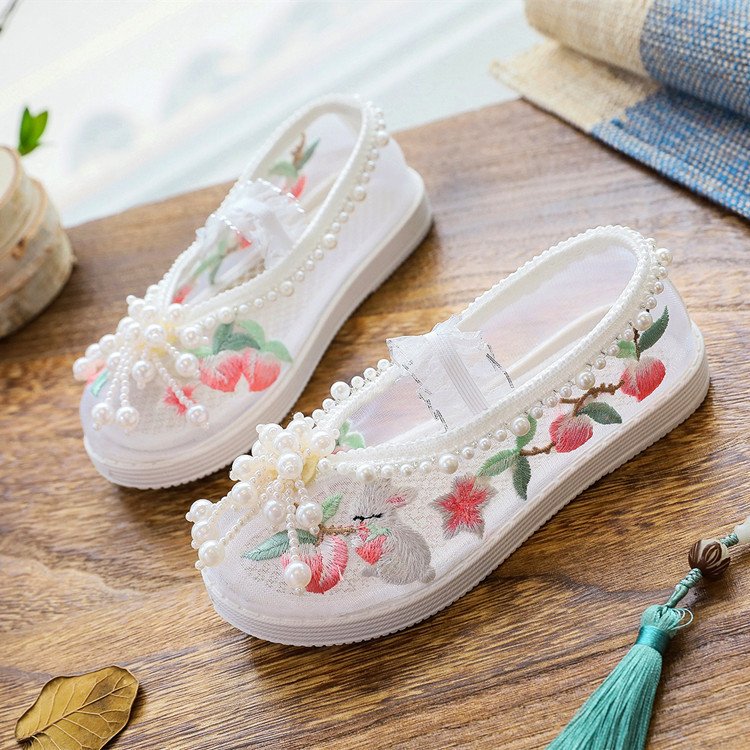 Cute Shoes For Girls Embroidered Mesh Shoes Summer