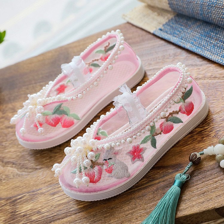 Cute Shoes For Girls Embroidered Mesh Shoes Summer