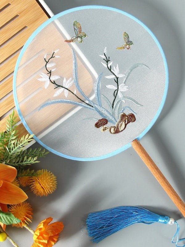 Dance Silk Fan Embroidered Round Fan
