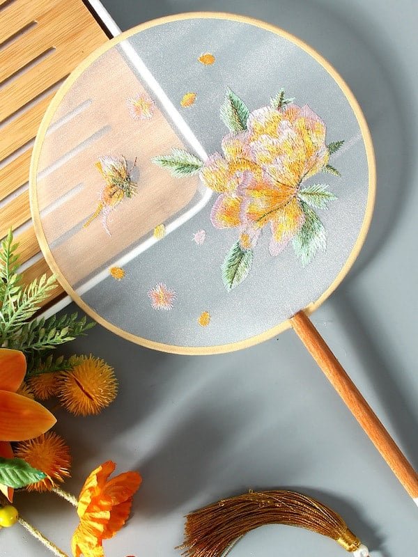 Dance Silk Fan Embroidered Round Fan