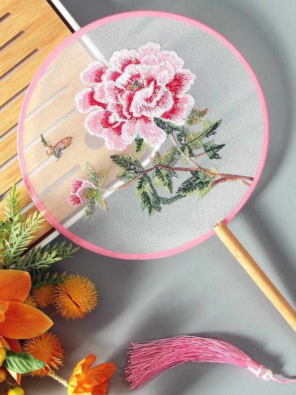 Dance Silk Fan Embroidered Round Fan