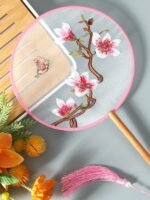 Dance Silk Fan Embroidered Round Fan - Image 7