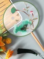 Dance Silk Fan Embroidered Round Fan - Image 8