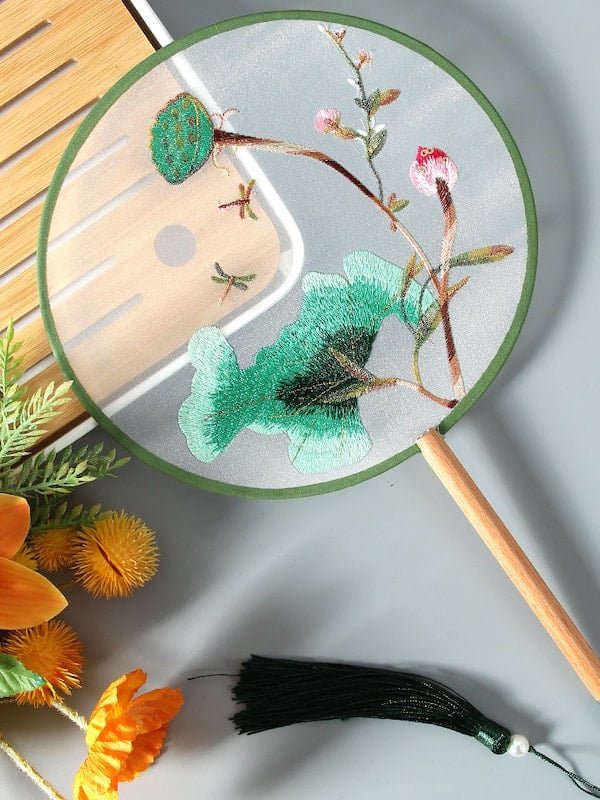 Dance Silk Fan Embroidered Round Fan