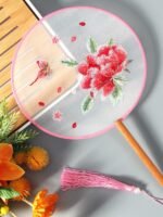 Dance Silk Fan Embroidered Round Fan - Image 9