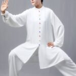 Double Silk Hemp Colored Buckle Tai Chi Costume For Sale