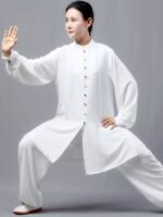 Double Silk Hemp Colored Buckle Tai Chi Costume For Sale