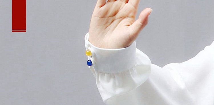Double Silk Hemp Colored Buckle Tai Chi Costume For Sale