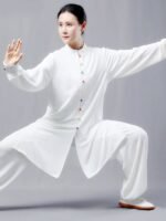 Double Silk Hemp Colored Buckle Tai Chi Costume For Sale - Image 3