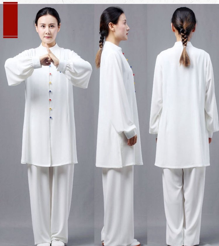 Double Silk Hemp Colored Buckle Tai Chi Costume For Sale