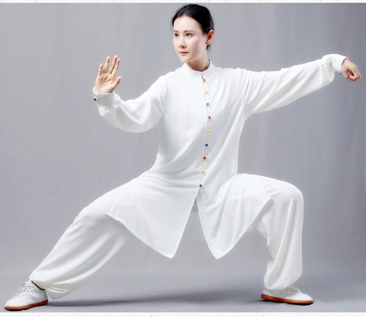 Double Silk Hemp Colored Buckle Tai Chi Costume For Sale