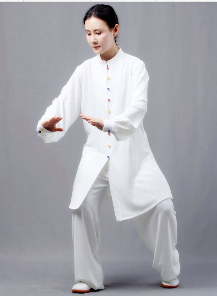 Double Silk Hemp Colored Buckle Tai Chi Costume For Sale
