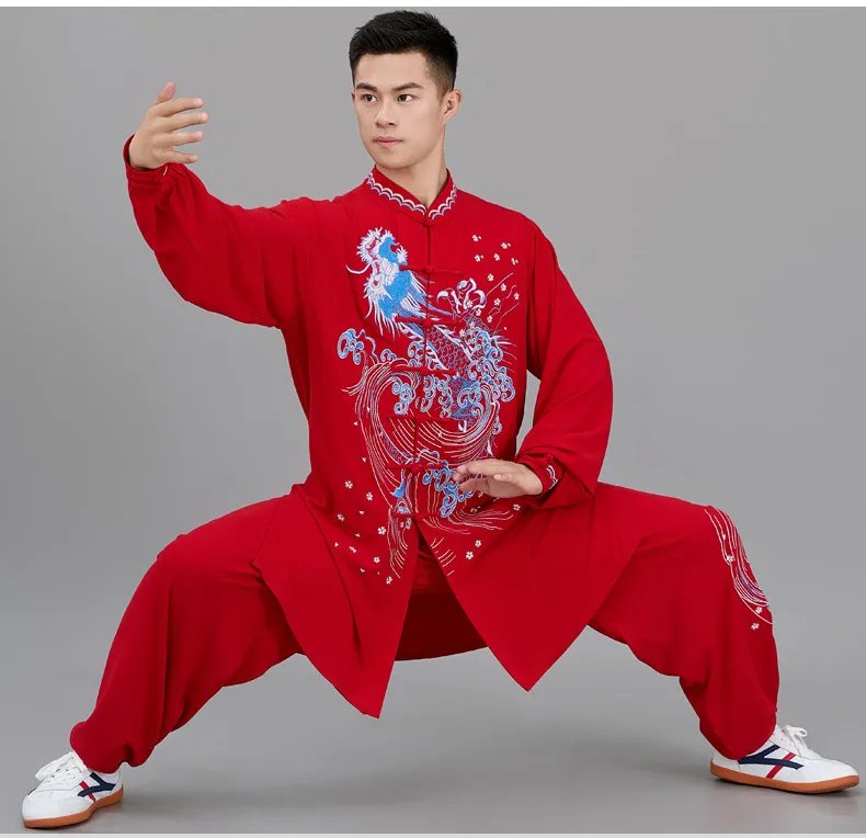 Double Silk Linen Tai Chi Clothing for Women and Men