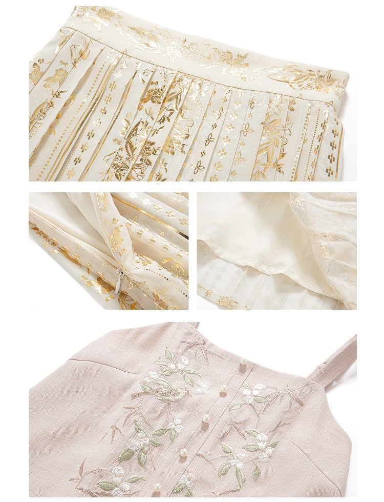 Elegant Chiffon Dress Embroidered Hanfu