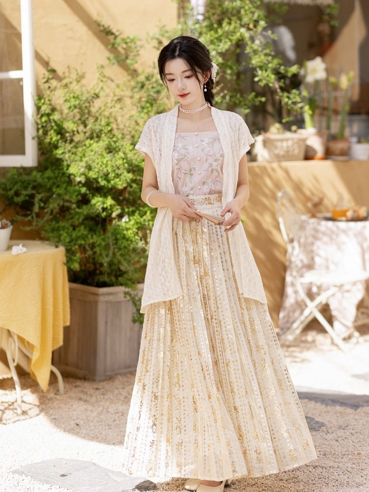 Elegant Chiffon Dress Embroidered Hanfu