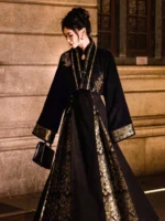 Embroidered Black Modern Hanfu Dress