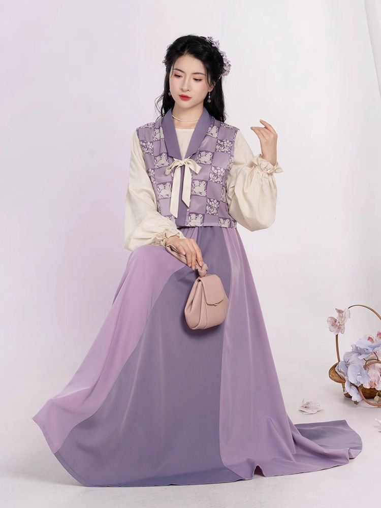 Embroidered Chinese Hanfu Purple Women