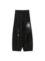 Embroidered Chinese Style Loose Fit Pants - Image 5