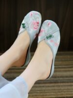Embroidered Chinese Traditional Shoe Wedge Slippers - Image 2