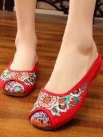 Embroidered Cloth Shoes Women’s Canvas Slippers - Image 3