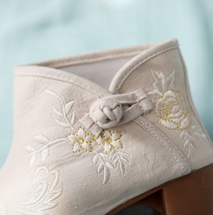 Embroidered Ethnic Style Boots Women