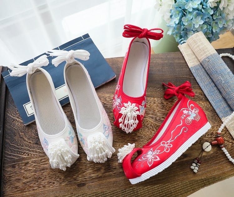 Embroidered Hanfu Shoes Female Pointed Toe Dance Shoes