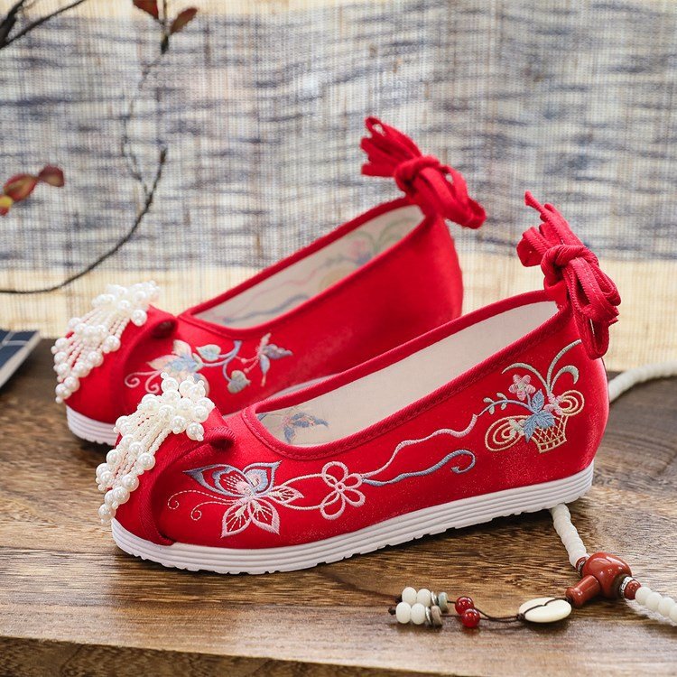 Embroidered Hanfu Shoes Female Pointed Toe Dance Shoes
