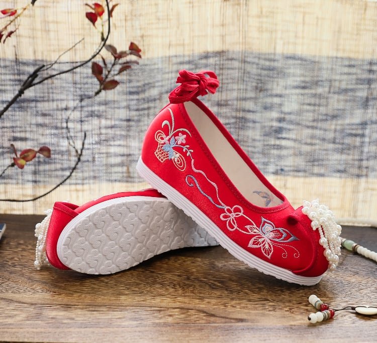 Embroidered Hanfu Shoes Female Pointed Toe Dance Shoes