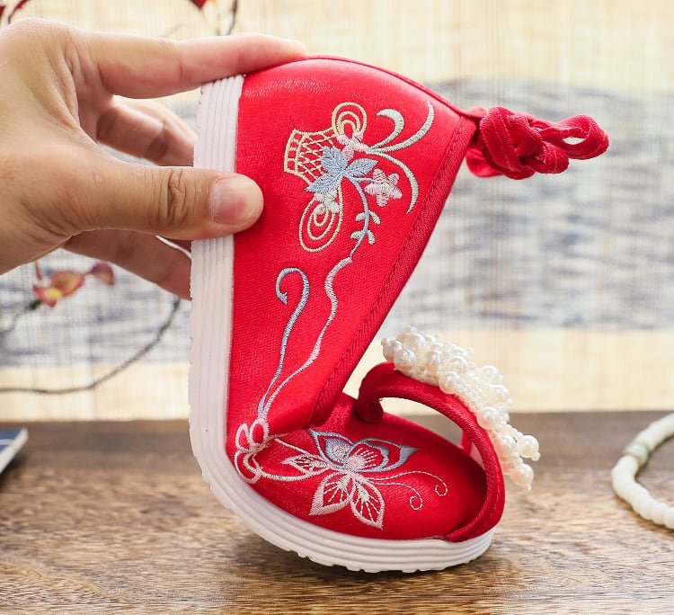 Embroidered Hanfu Shoes Female Pointed Toe Dance Shoes