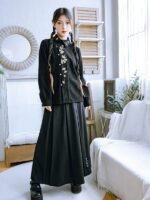 Embroidered Modern Hanfu Shirt Chinese Corduroy Top - Image 2